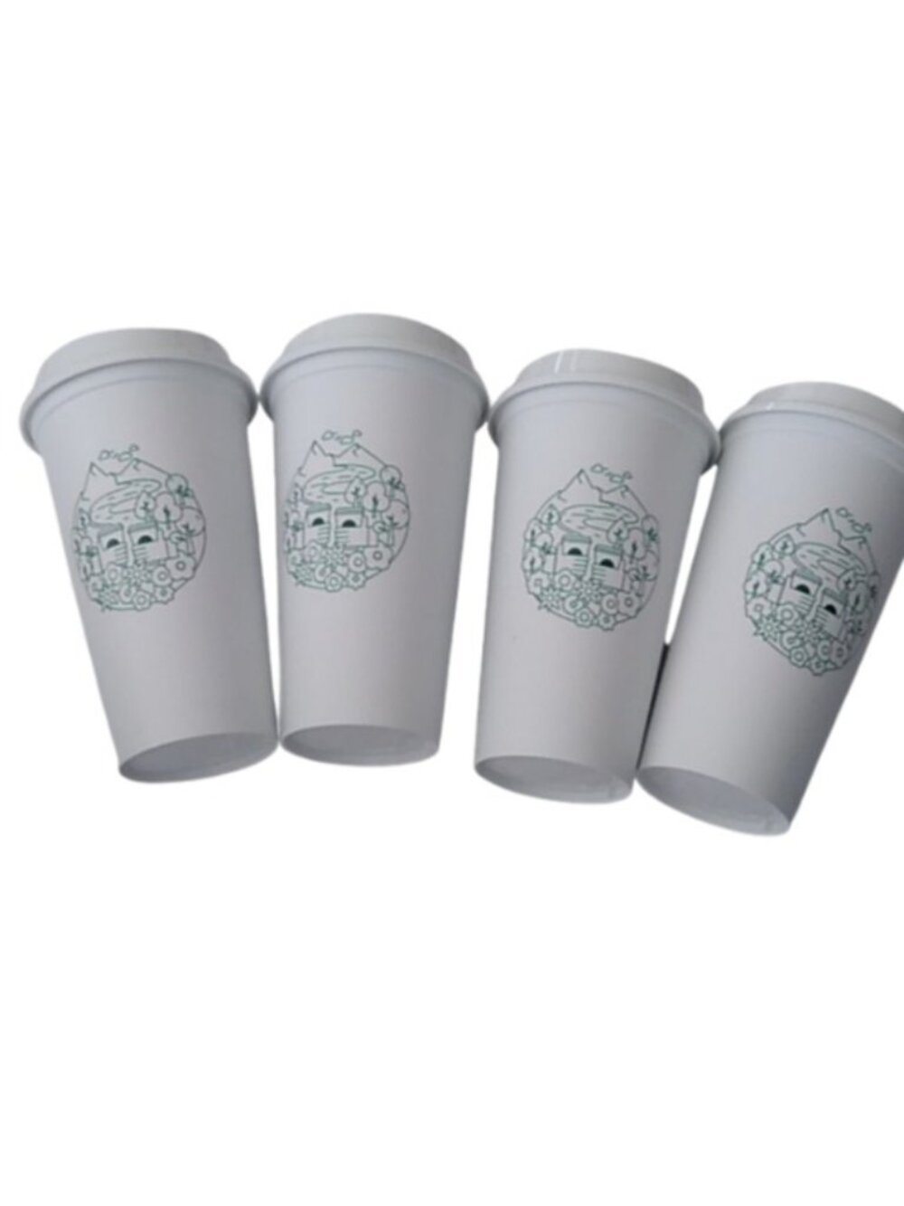 Starbucks Earth Day Green Reusable Hot Drink Cups, 16 oz., set of 4